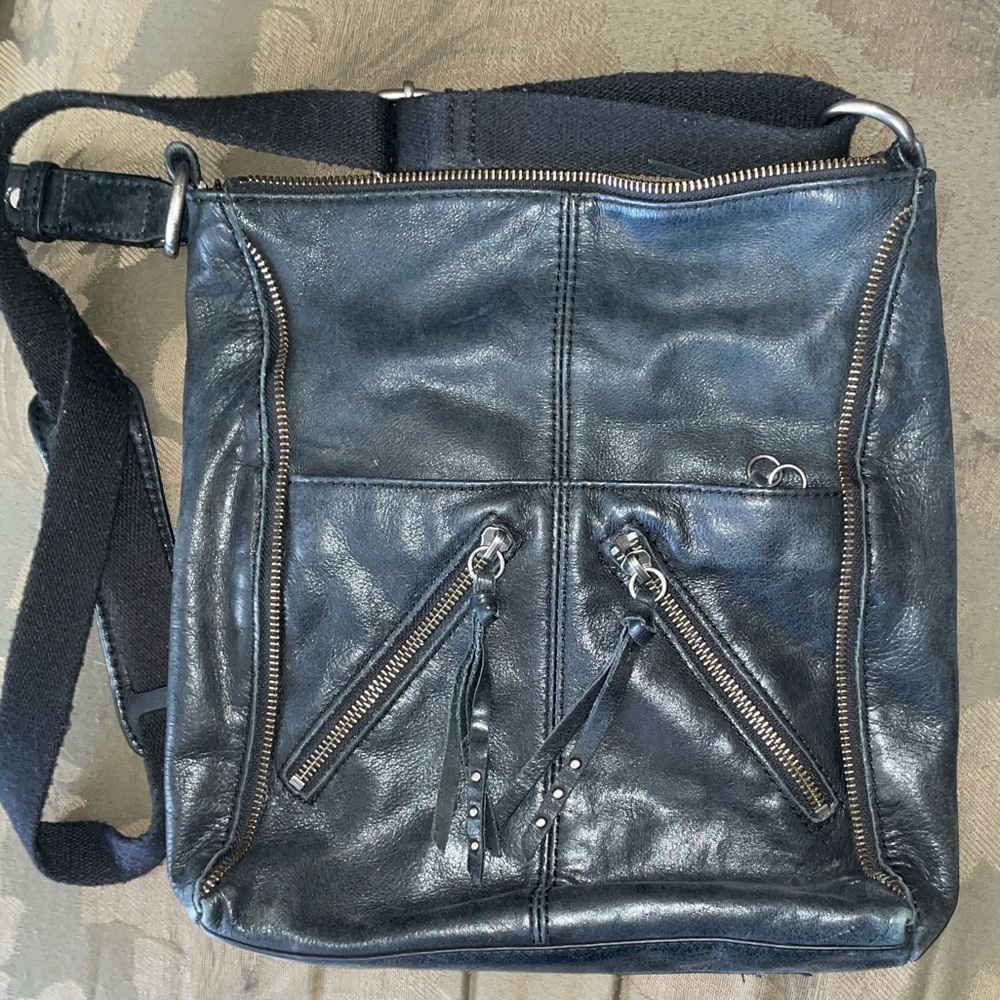 The Sak Black Leather Crossbody Bag